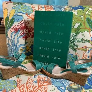 David Tate Emerald Glazed Calf Sandals